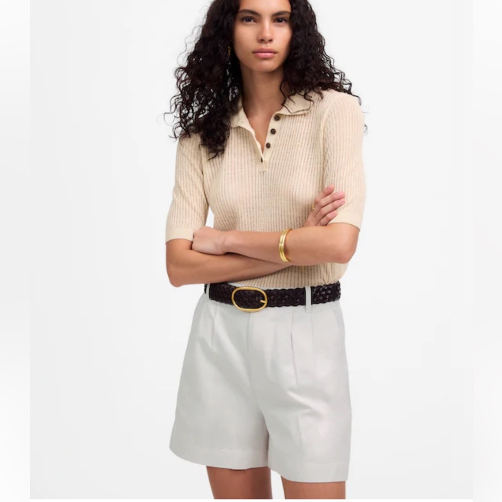 Madewell the Drapey Twill Pleated Shorts - Picture 4 of 13